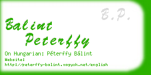 balint peterffy business card