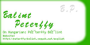 balint peterffy business card